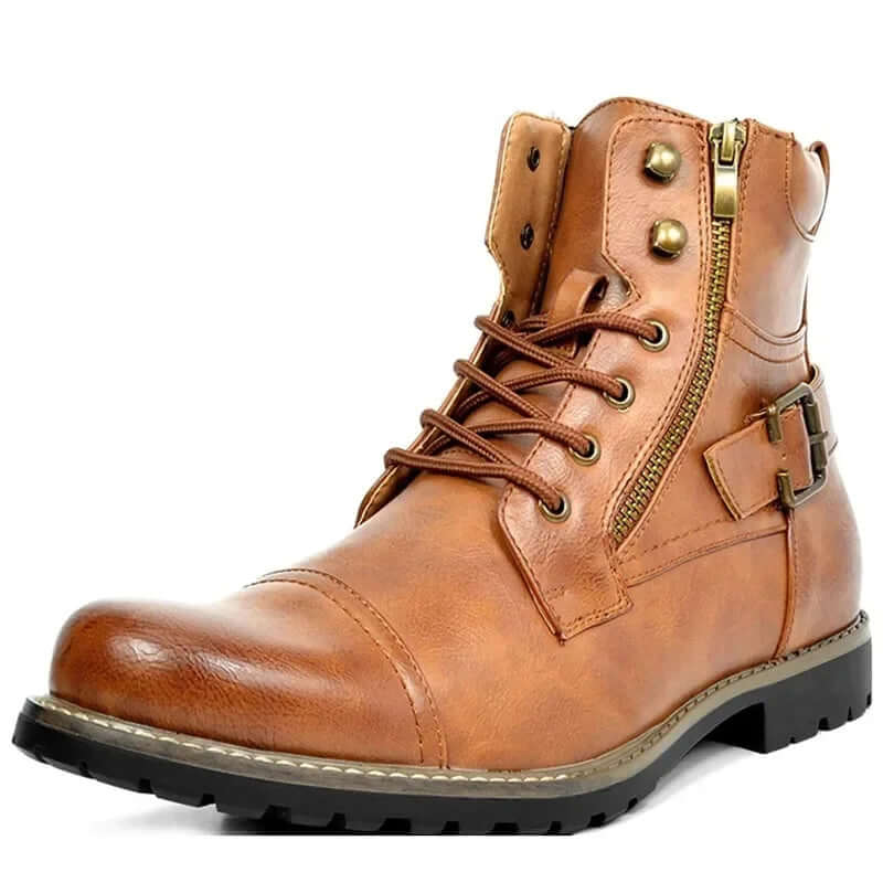 Andre™ | Læderstøvler med Snørebånd – Robust Elegance & Komfort