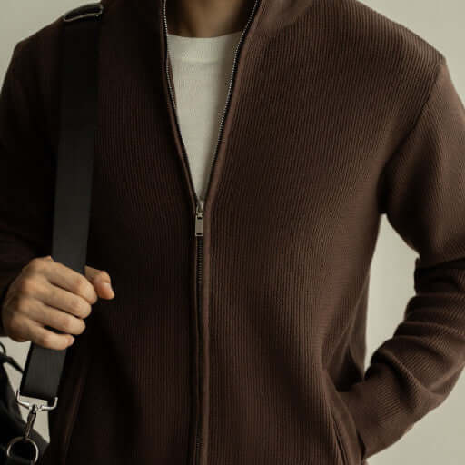 Aron ™ | Stil & Komfort: Åndbar Sweater med Lynlås og Standkrave